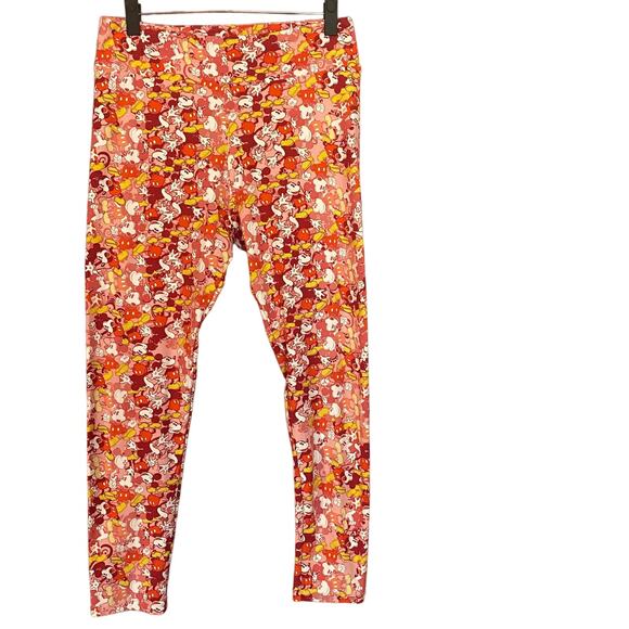 LuLaRoe X Disney T&C Red Multicolor Mickey Mouse Leggings Women Sz S - Picture 1 of 7